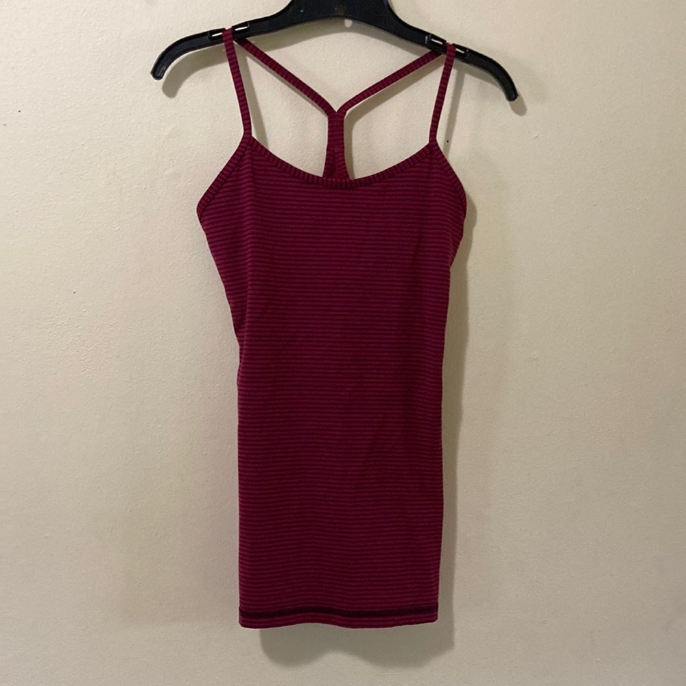 Lululemon Racerback tank top-size 6. Red & Black Stripe